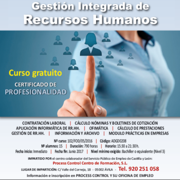 Certificado de profesionalidad de gestión  integrada de recursos humanos