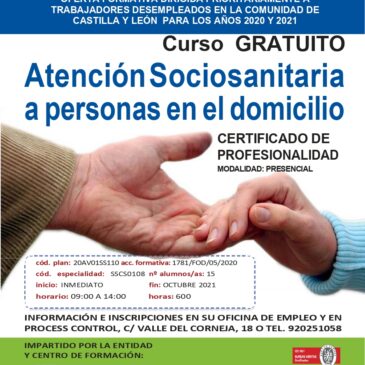 Atención sociosanitaria a personas en el domicilio (Certificado de profesionalidad)